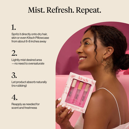 Authentic Kitsch hair and body mist trio set