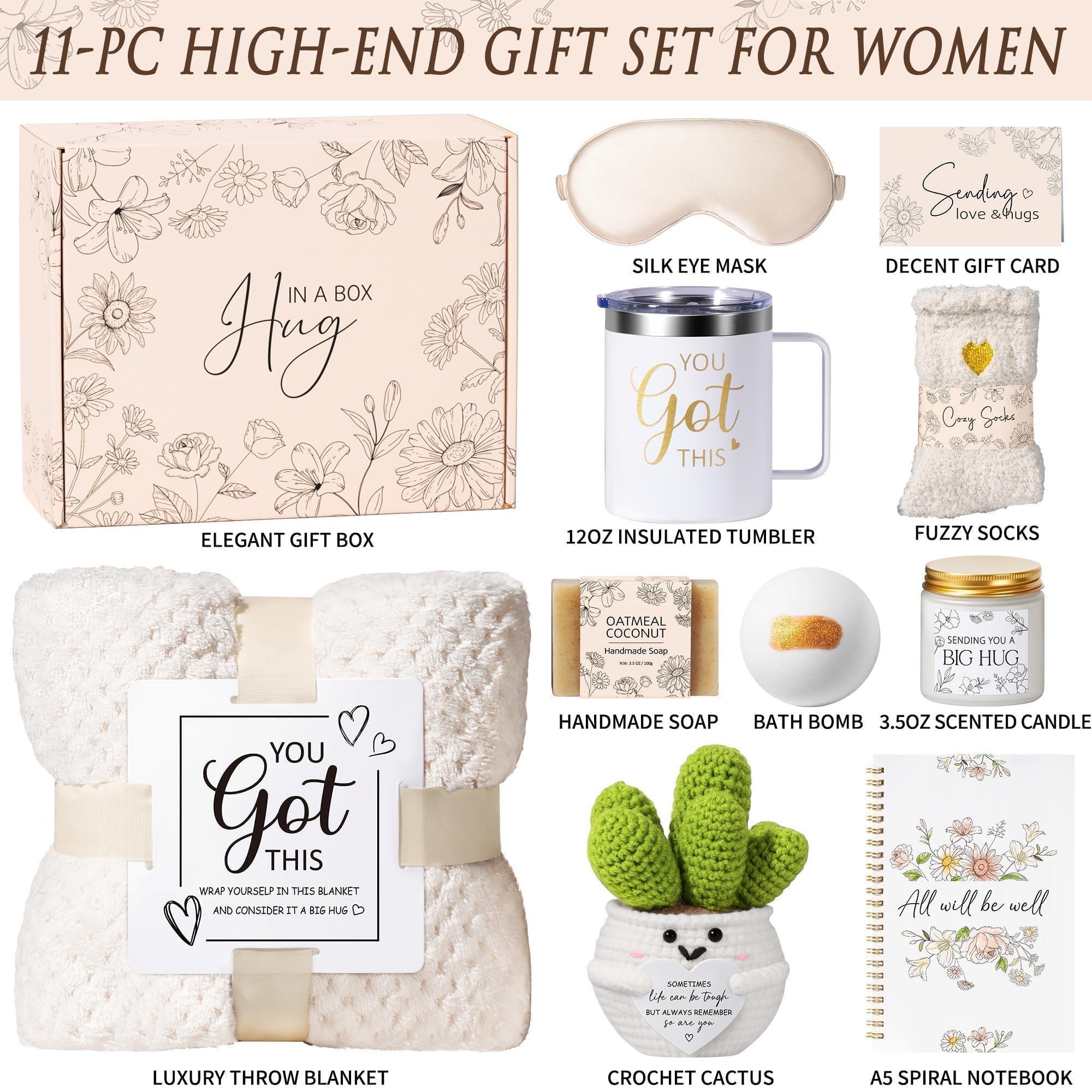 Mayicivo spa care package with throw blanket and tumbler