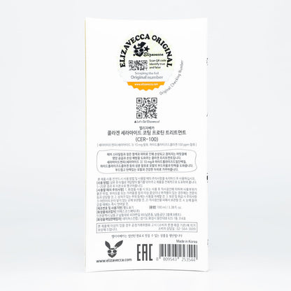 Back of Elizavecca Cer-100 bottle showing product information