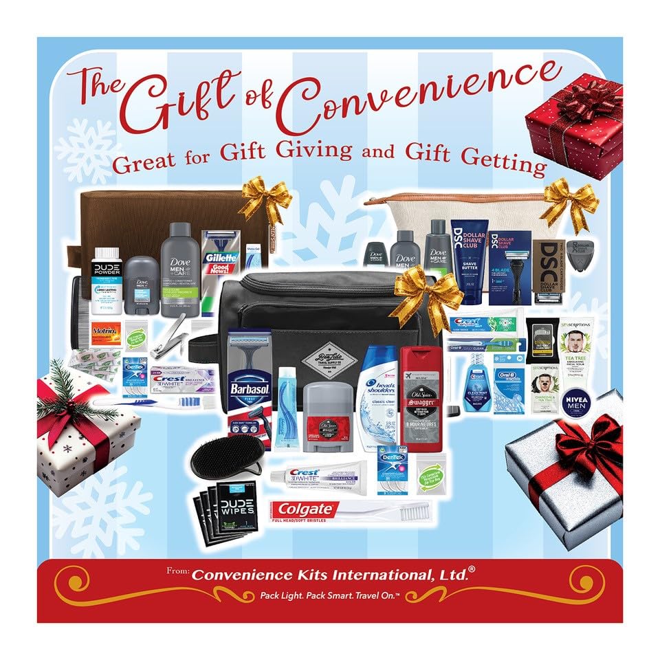 Convenience Kits International Womens Deluxe 10 Piece Travel Set complete contents flat lay