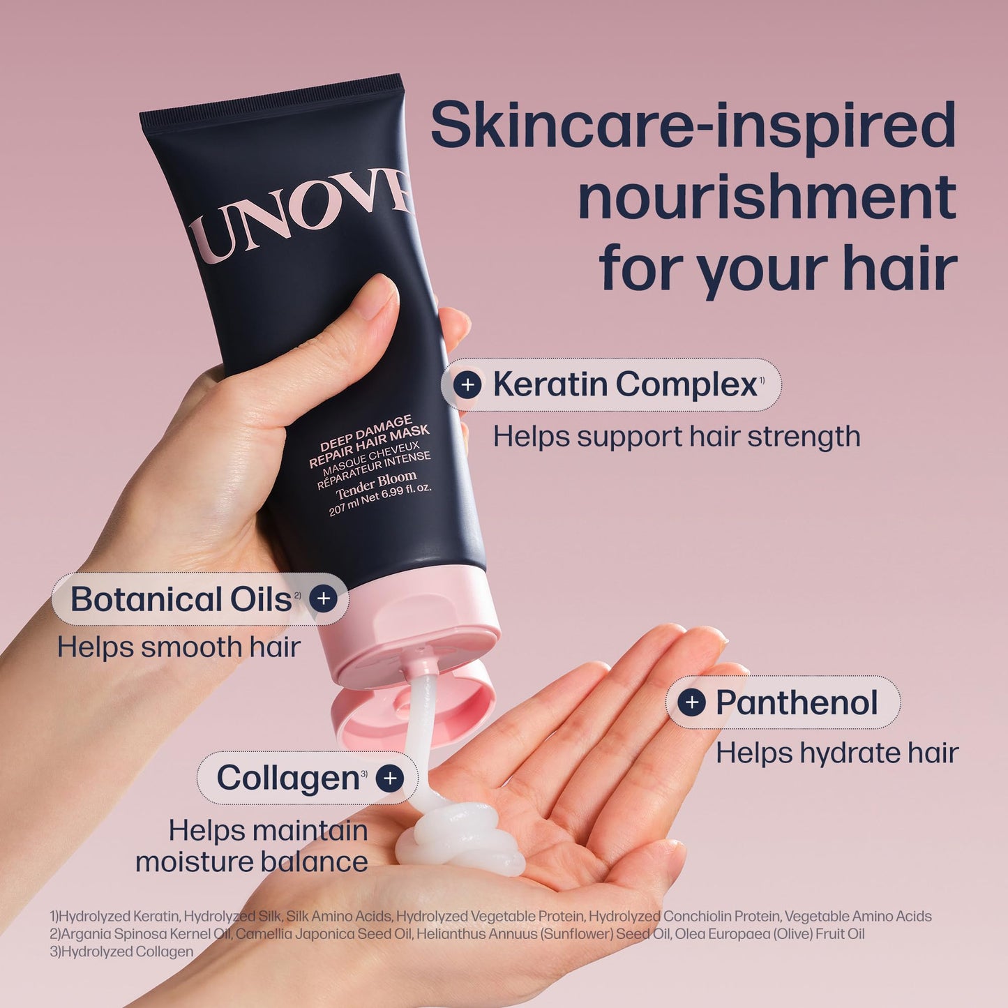 Texture shot of Unove protein hair treatment