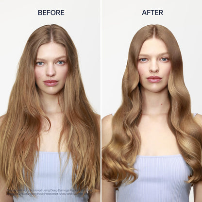 Applying Unove hair treatment to dry hair tips