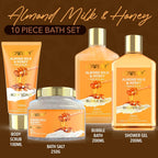 Lovery 10 piece bath and body set bottles and accessories layout