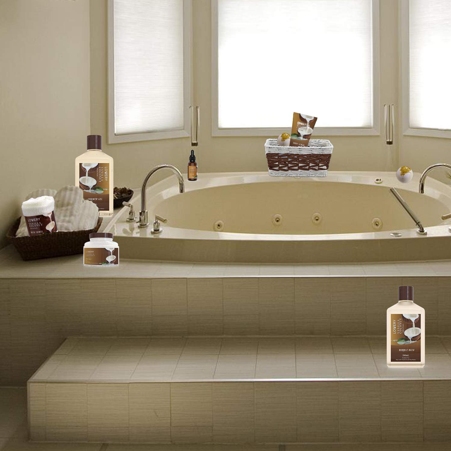 Vanilla coconut home spa set arrangement