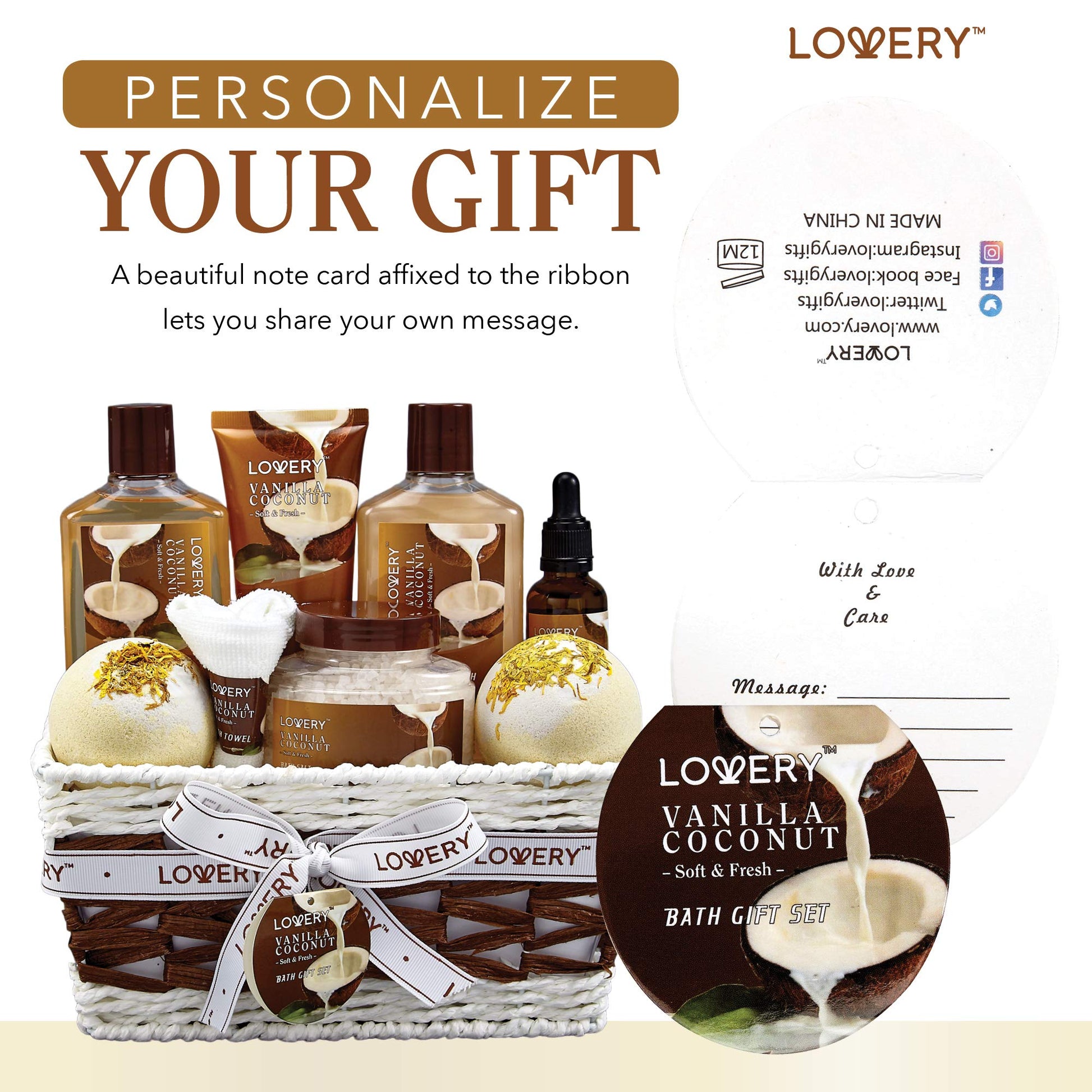 Lovery gift basket for luxury home pampering