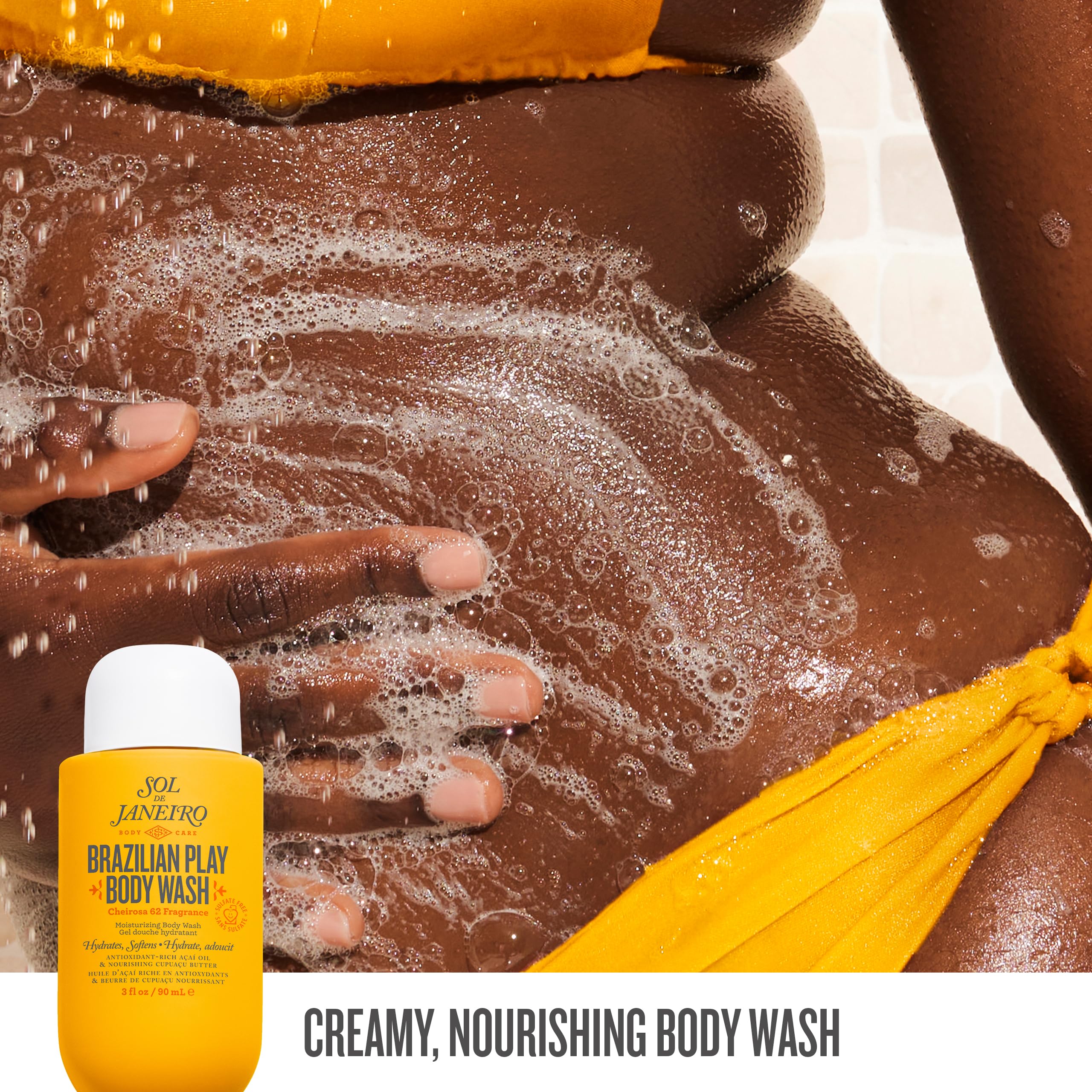 Sol de Janeiro 4 Play shower cream gel travel bottle from the authentic summer jet set