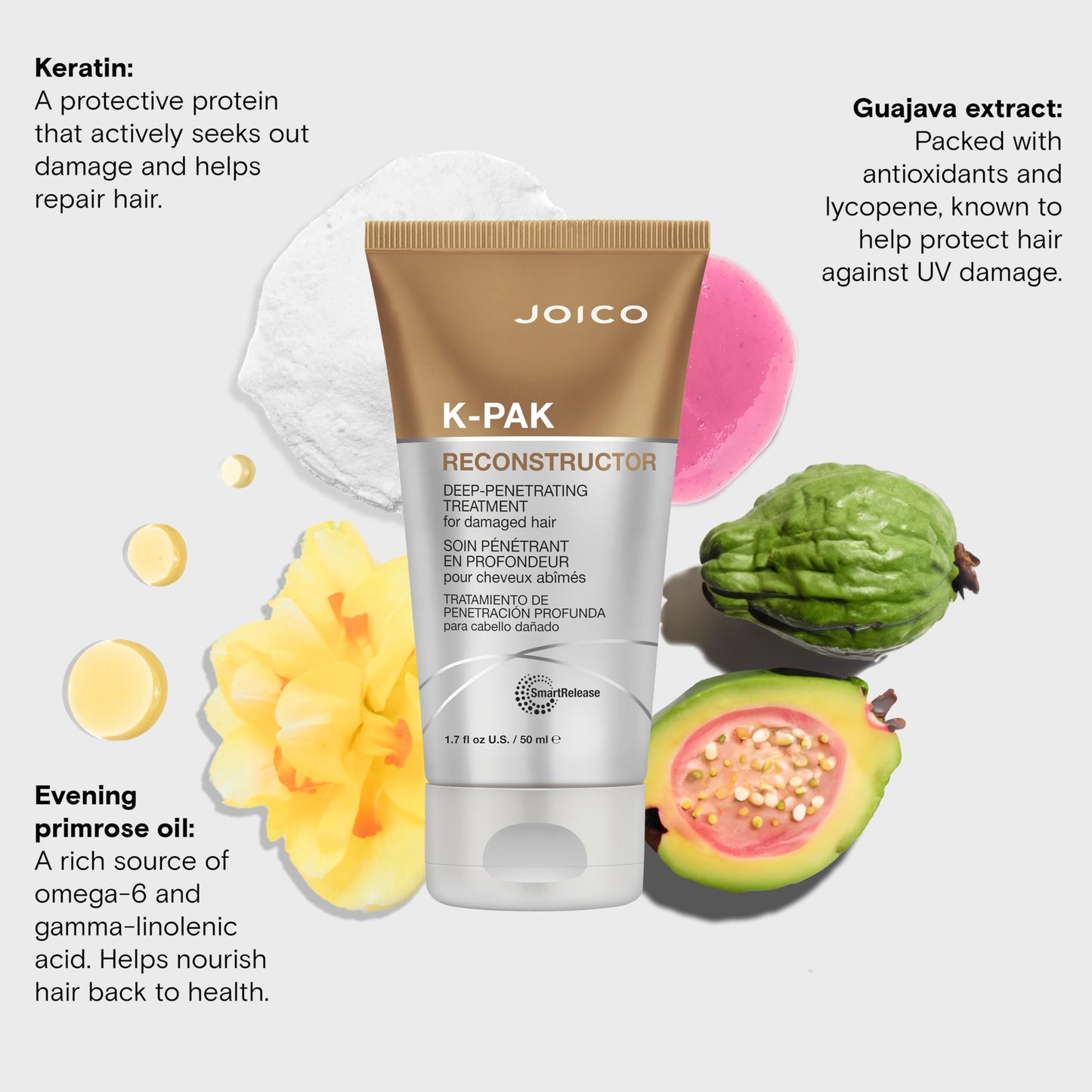 Close up of Joico K-Pak Reconstructor treatment for hair repair