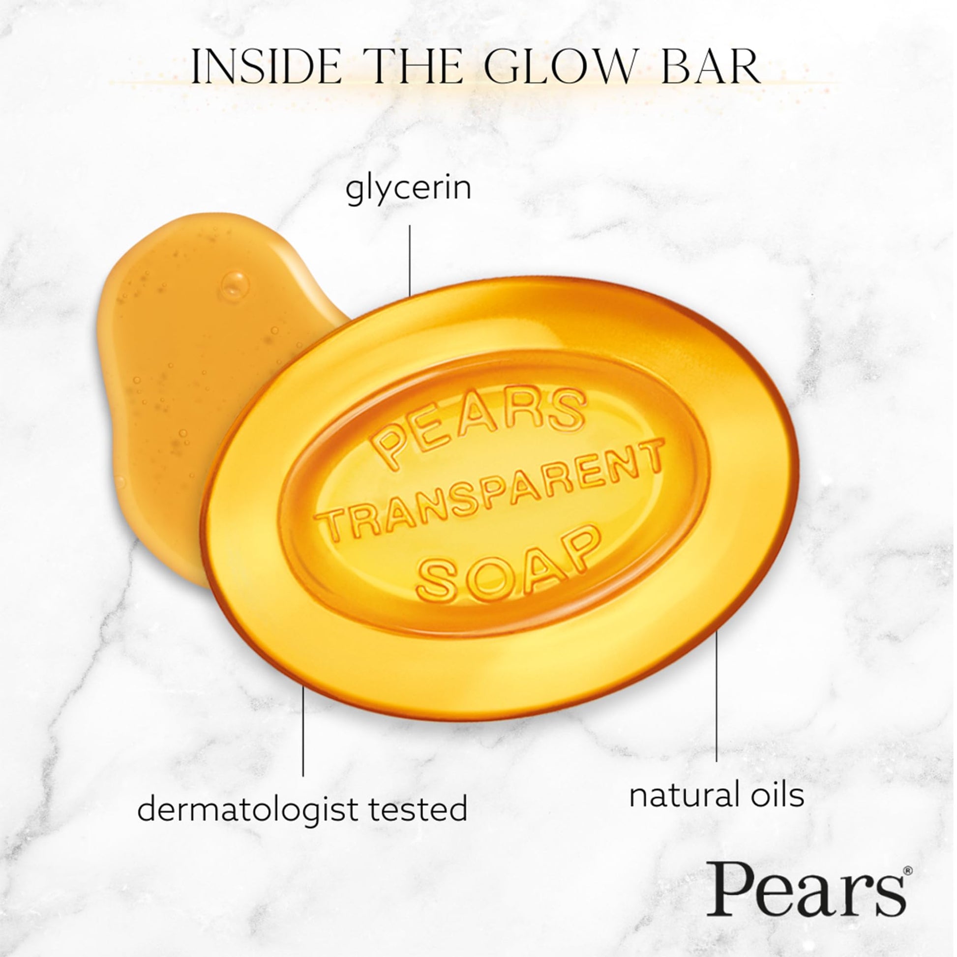 Stack of 12 Pears soap bars showing authentic packaging