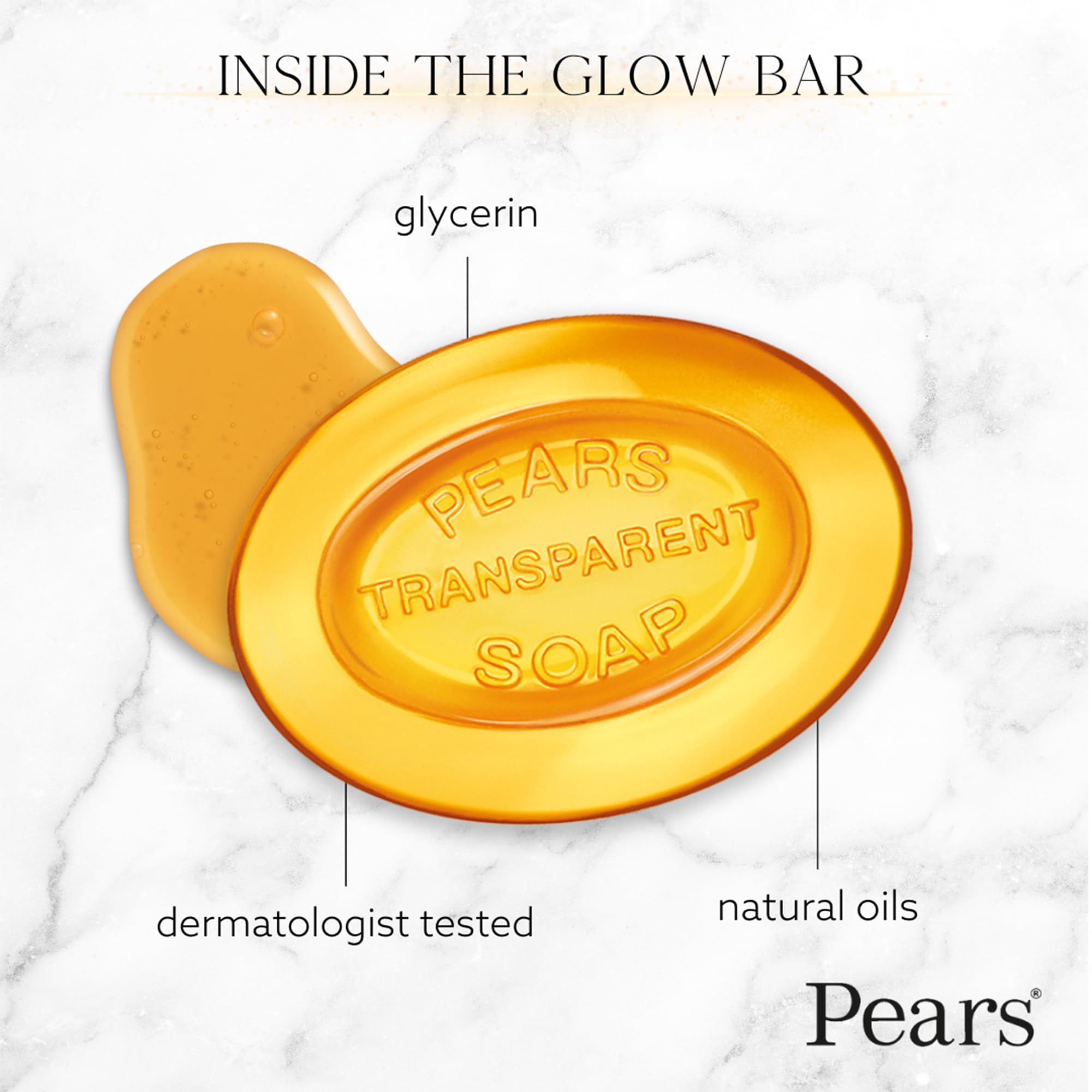 Stack of 12 Pears soap bars showing authentic packaging