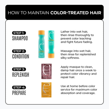 Close up of Malibu C hair mask instructions