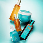 Textured flat lay view of Moroccanoil weightless formula in 250 Milliliters size