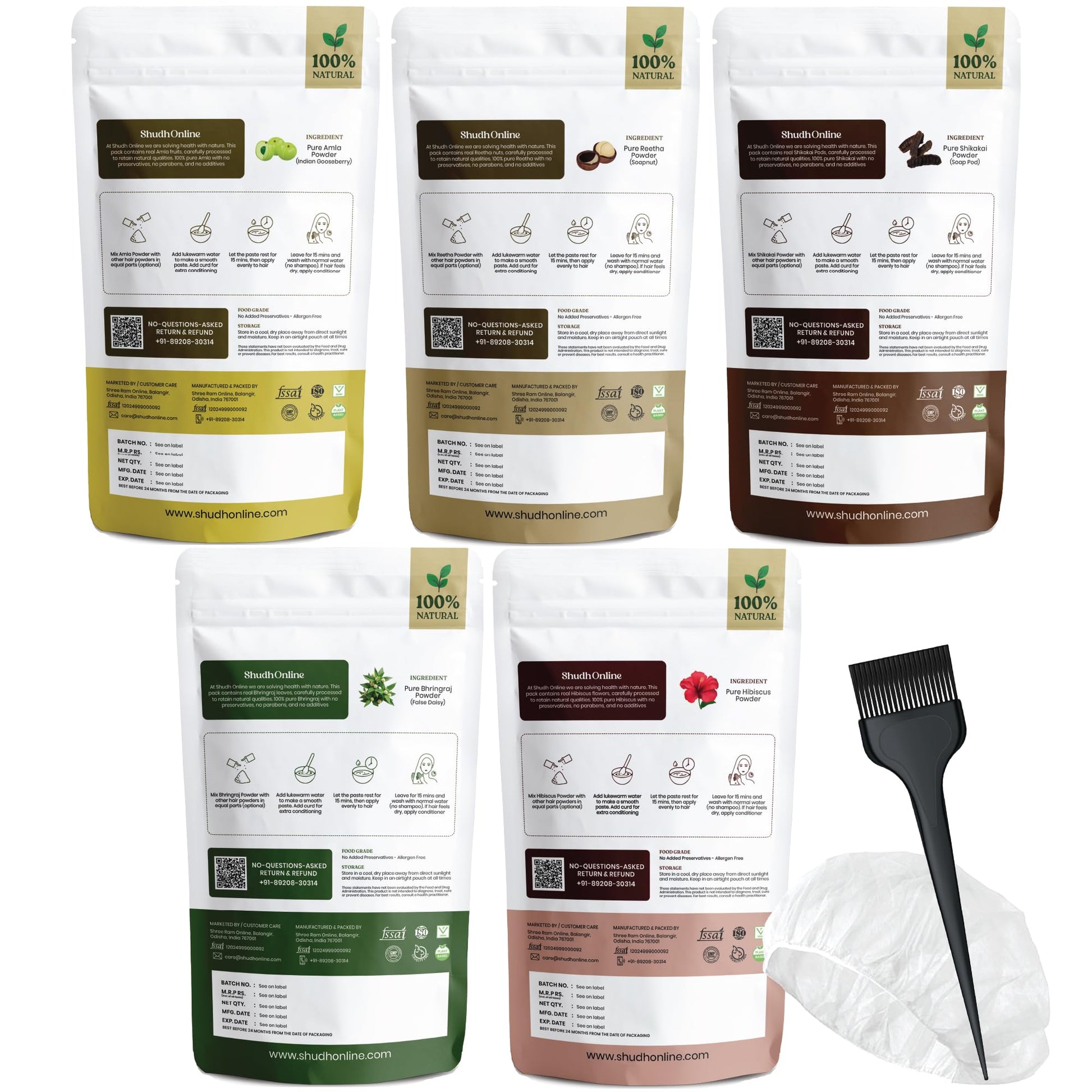 Shudh Online herbal shampoo wash and mask combo set