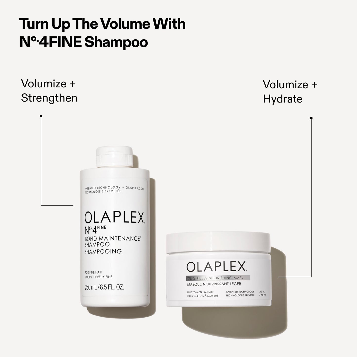 Olaplex weightless nourishing mask showing biomimetic cuticle technology callout.