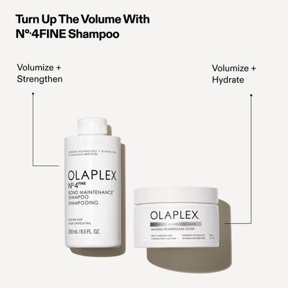 Olaplex weightless nourishing mask showing biomimetic cuticle technology callout.