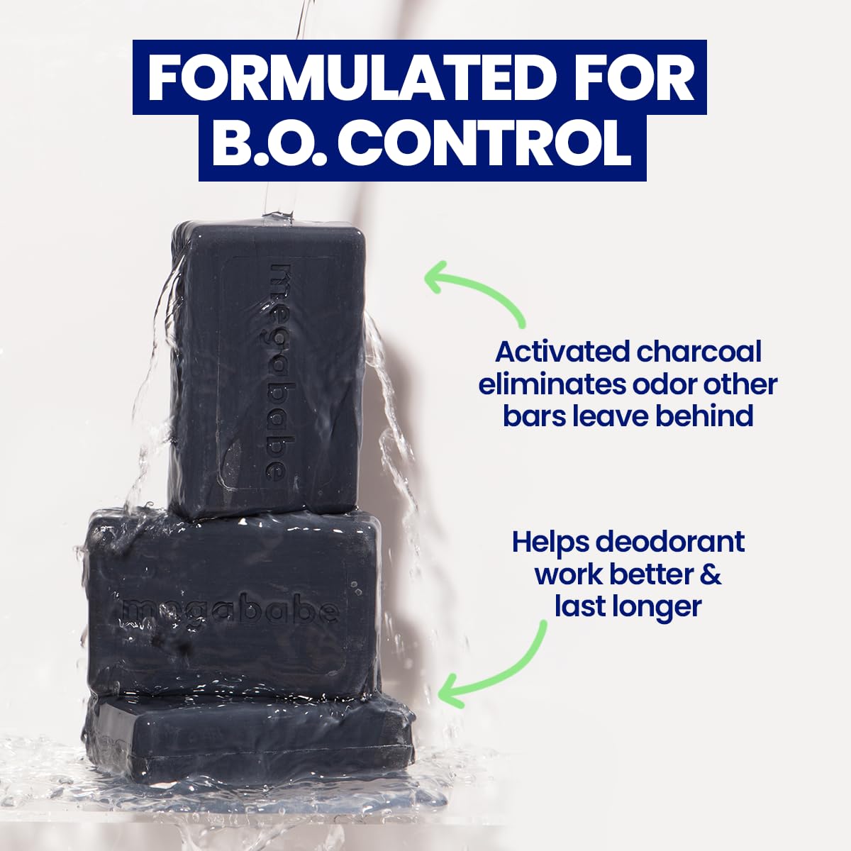 Megababe detoxifying charcoal underarm soap bar showing outer space themed packaging