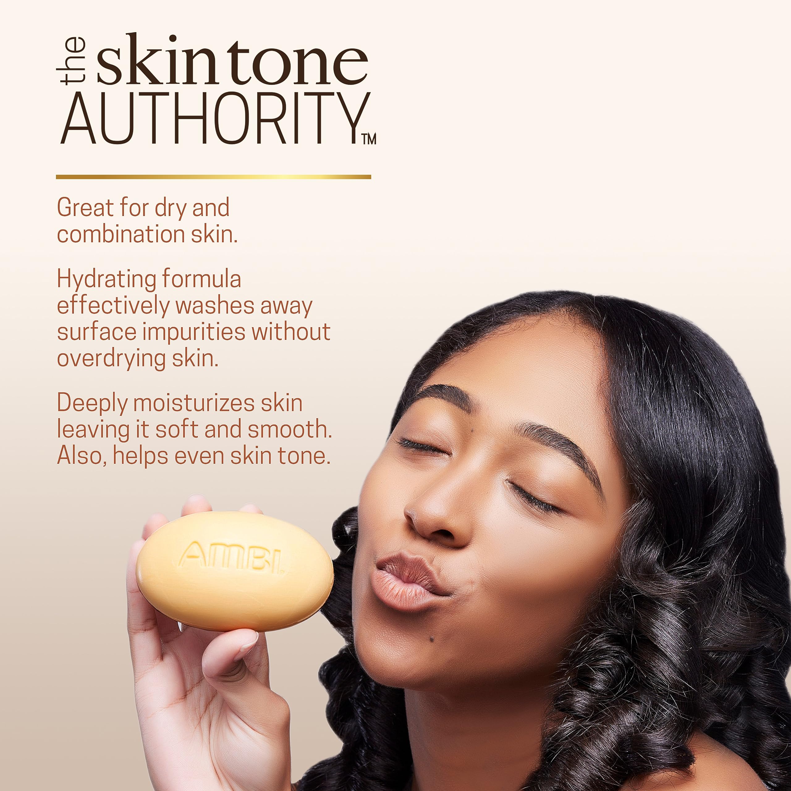 Ambi Cocoa Butter Cleansing Bar showing the soap texture