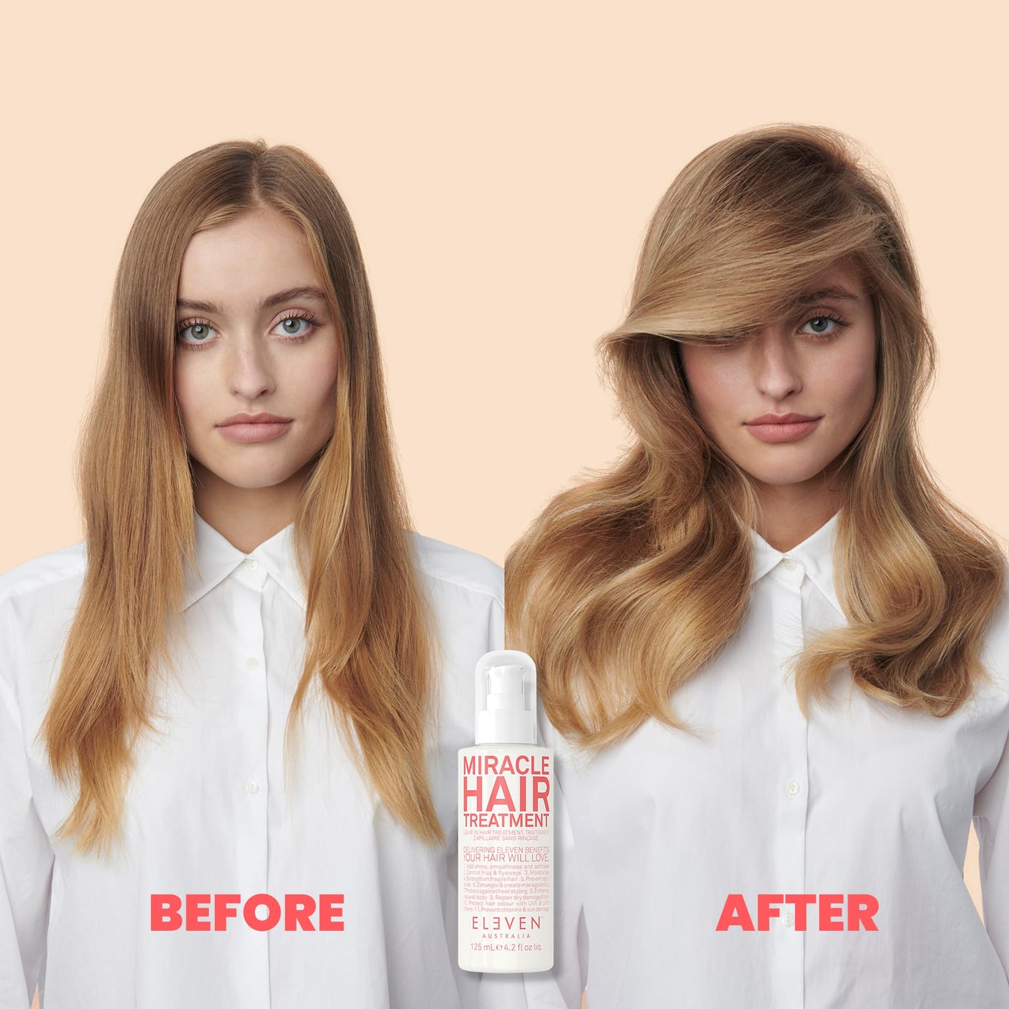 Leave in hair treatment applied to textured hair