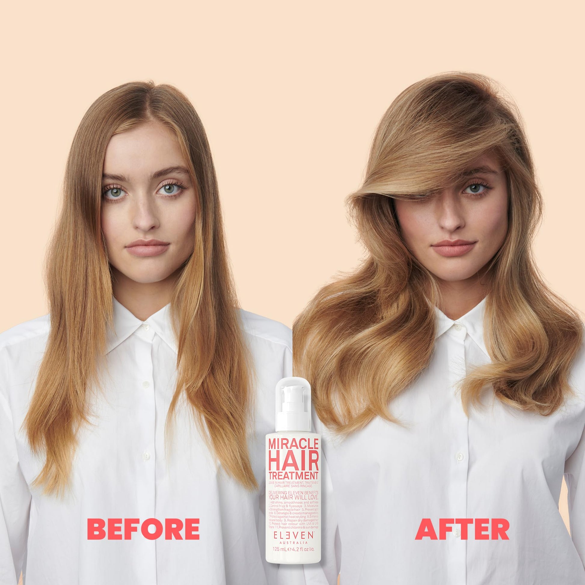Leave in hair treatment applied to textured hair
