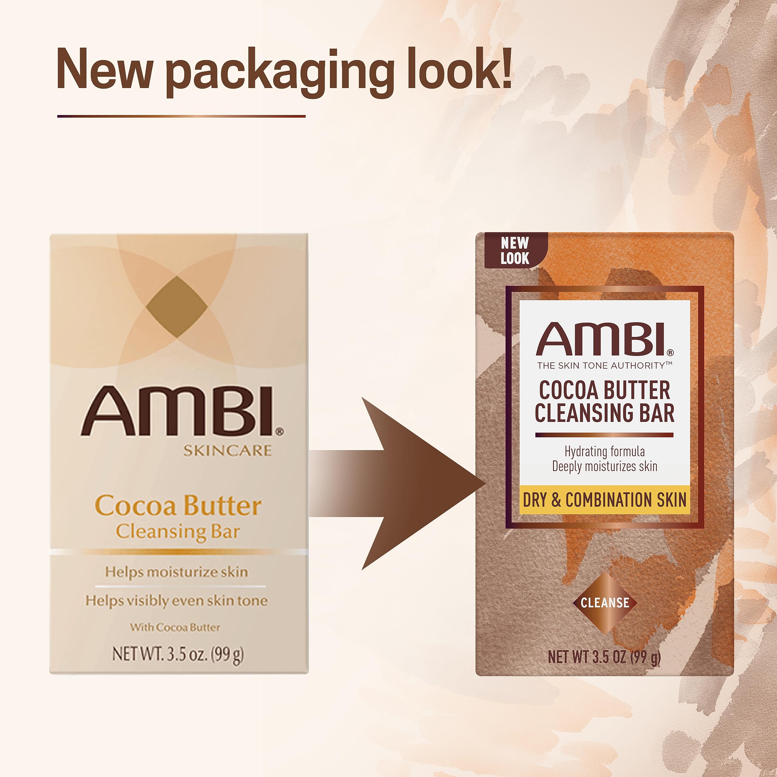 Ambi Cocoa Butter Cleansing Bar with ingredients label