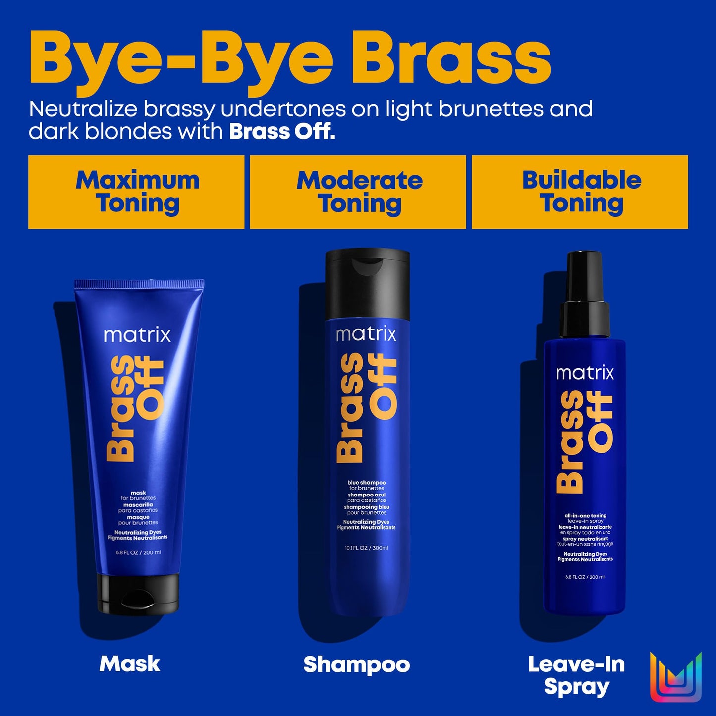 Authentic Matrix Brass Off mask packaging for color treated hair