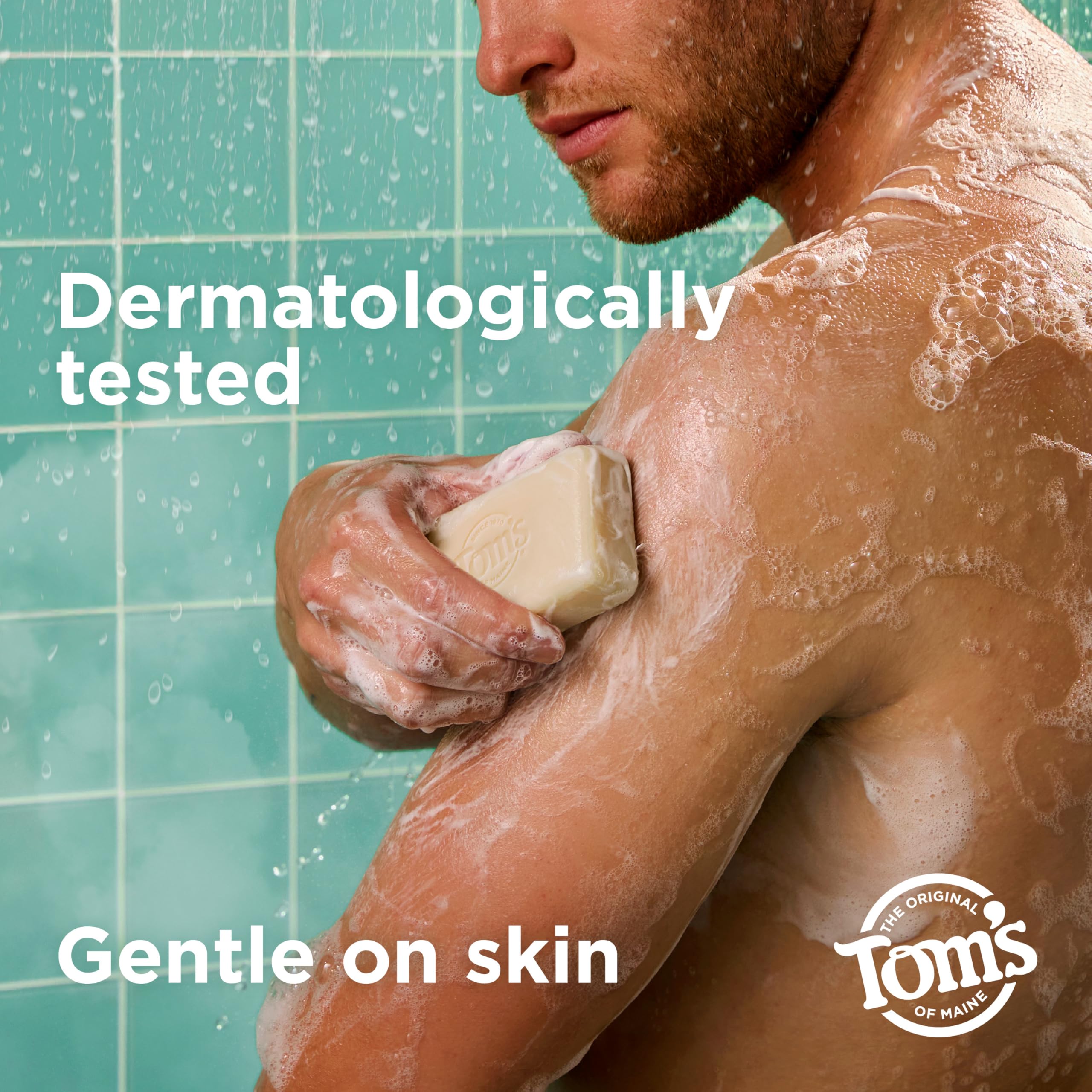 Authentic Tom's Of Maine vegan beauty bars infused with raw shea butter and argan oil