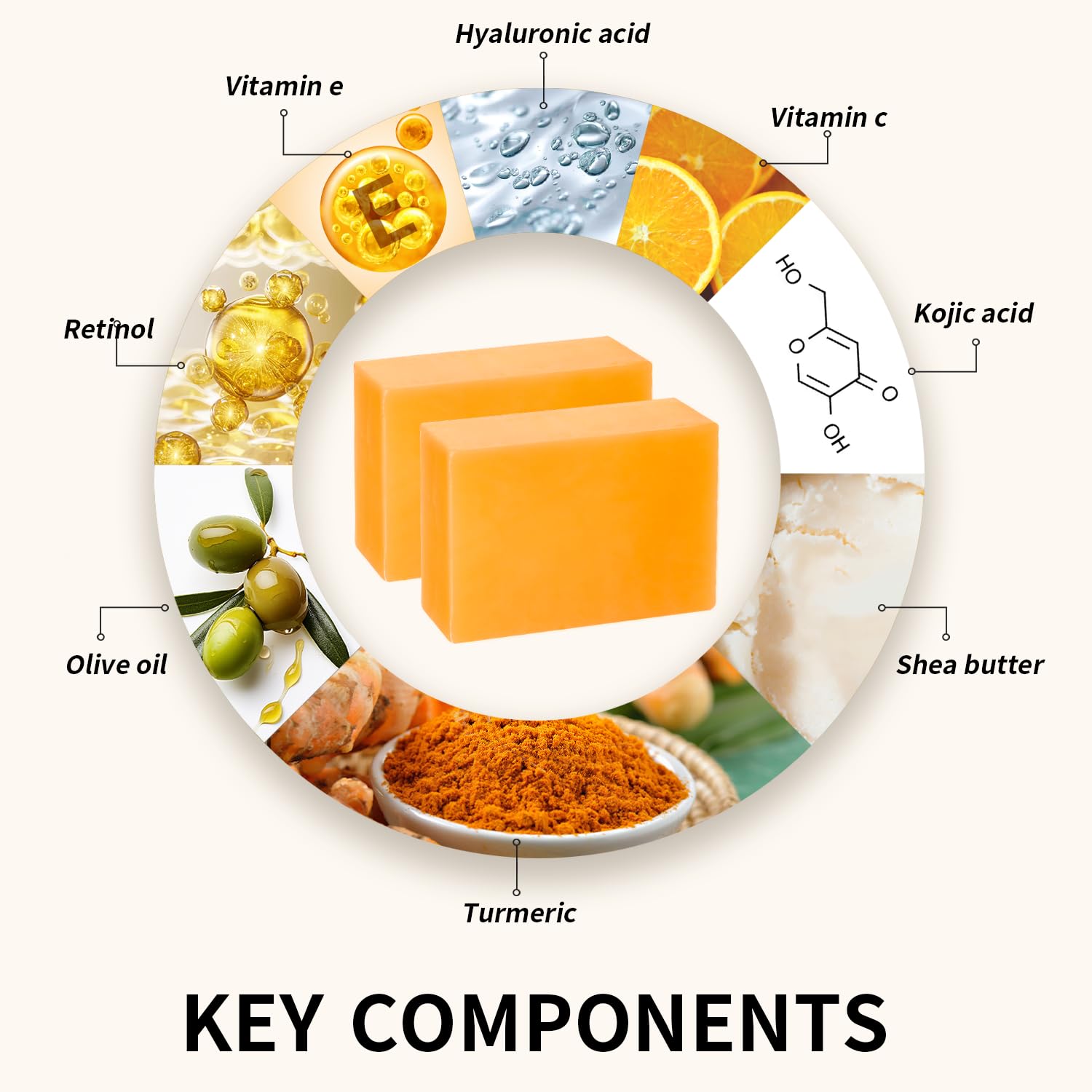 Ceedoo turmeric and vitamin C soap bars with included mesh bag
