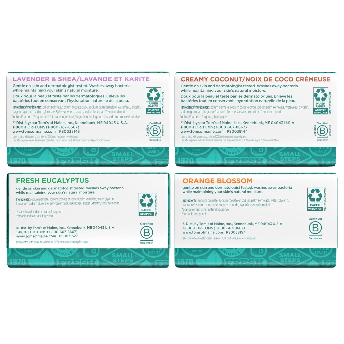 Premium USA imported Tom's Of Maine natural bar soap pack for daily family skincare