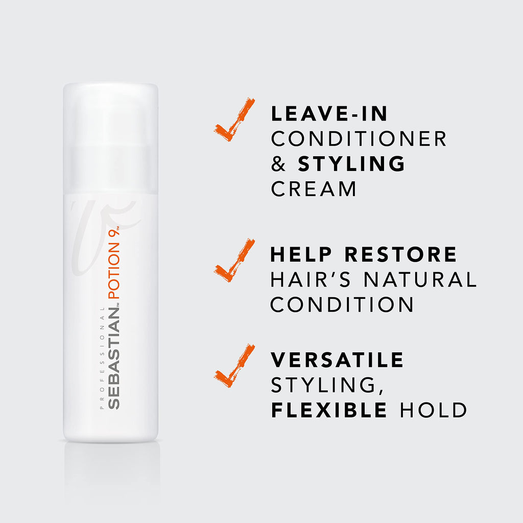 Professional Sebastian Potion 9 hair cream bottle angle view