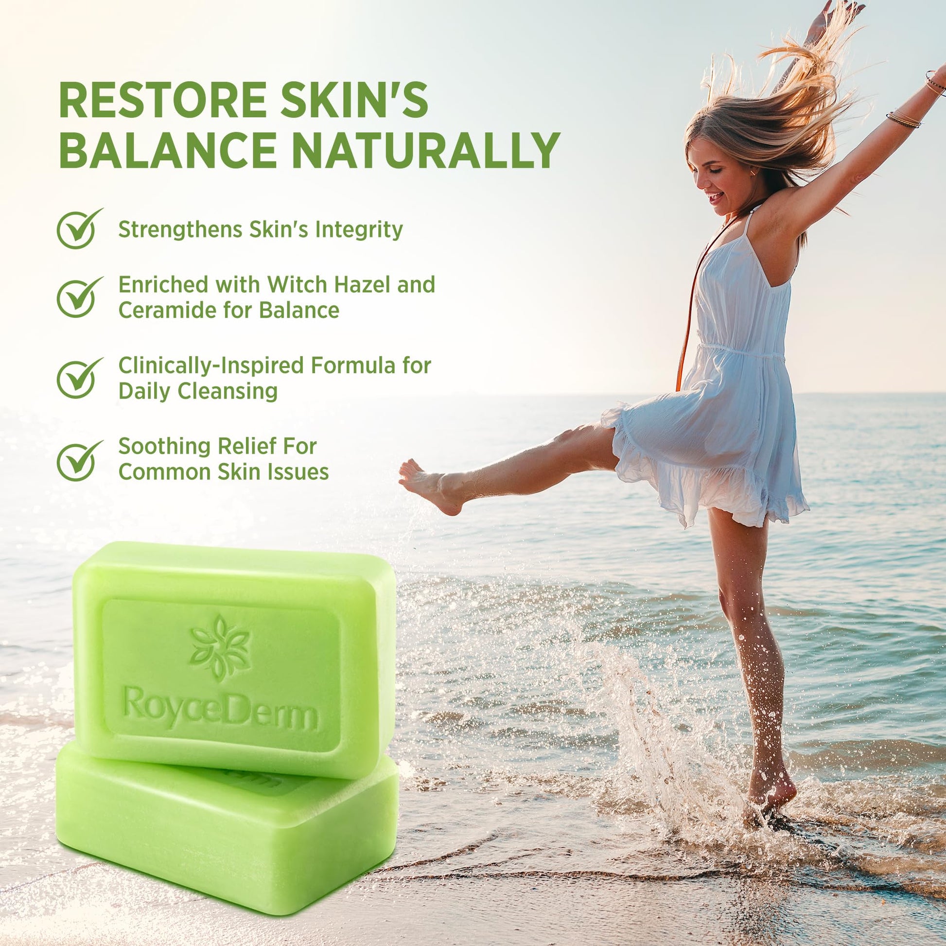 Side profile of Roycederm anti fungal bar showing genuine packaging dimensions and authentic seal.