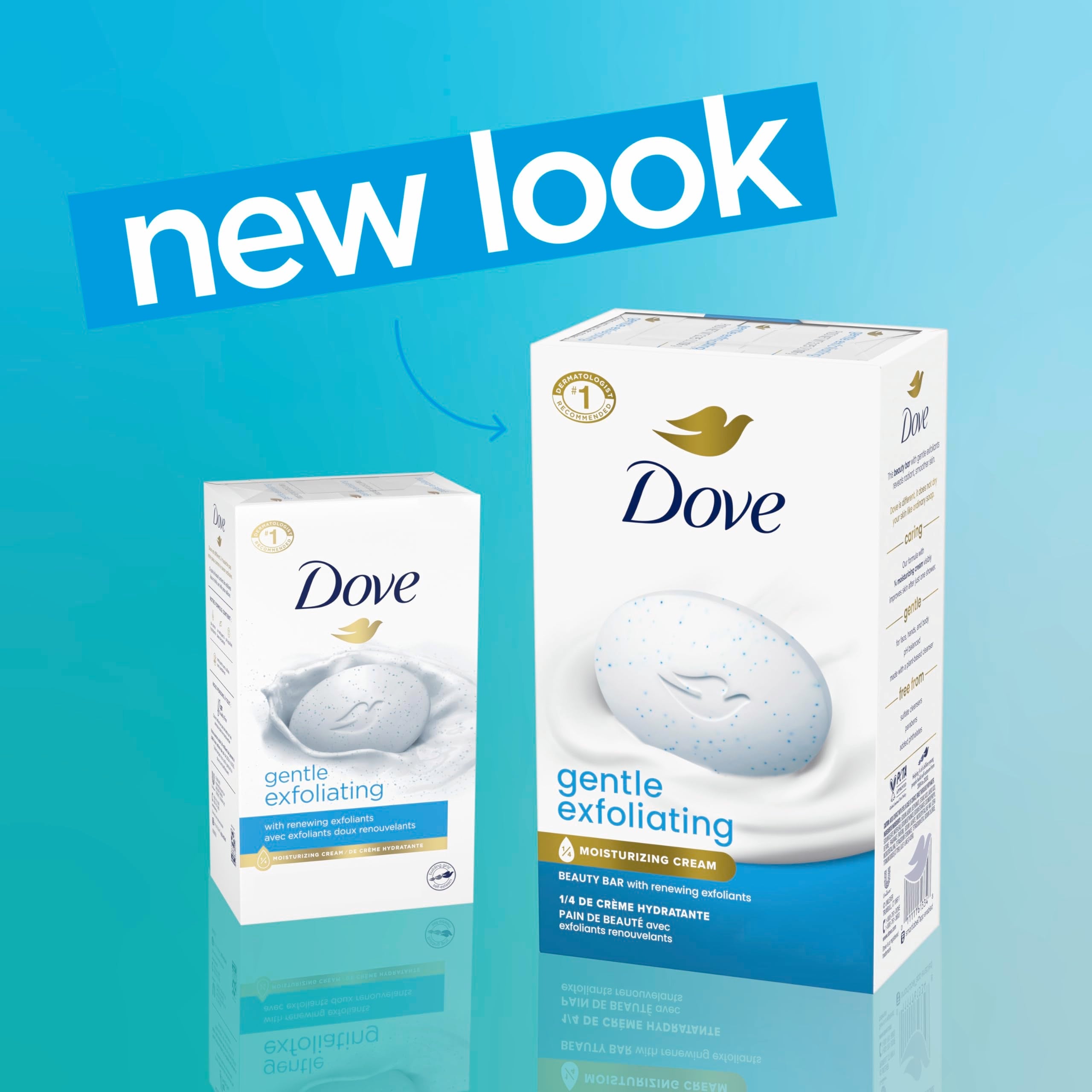 Close up of Dove beauty bar texture and exfoliating beads