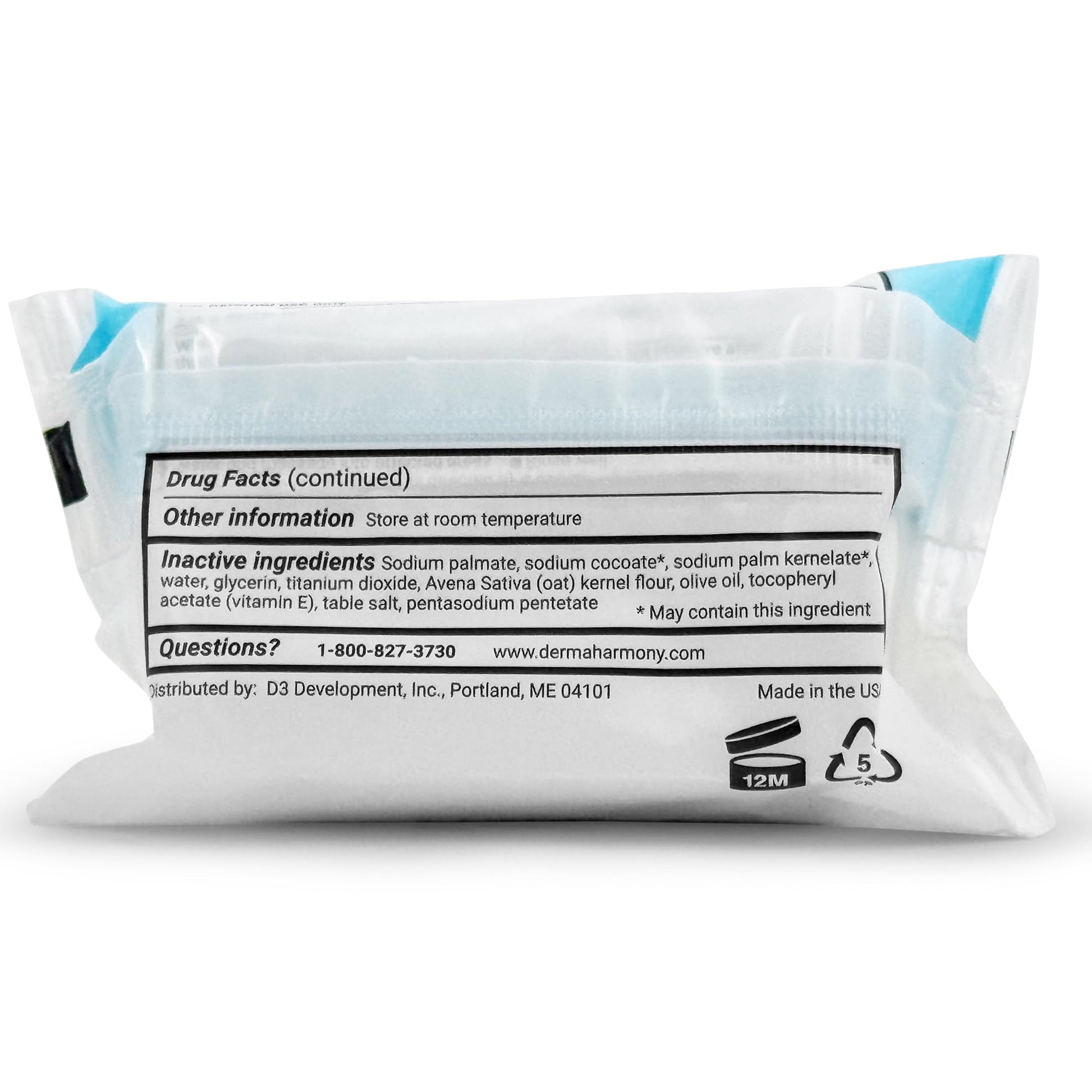 Texture and detail of Dermaharmony therapeutic soap bar