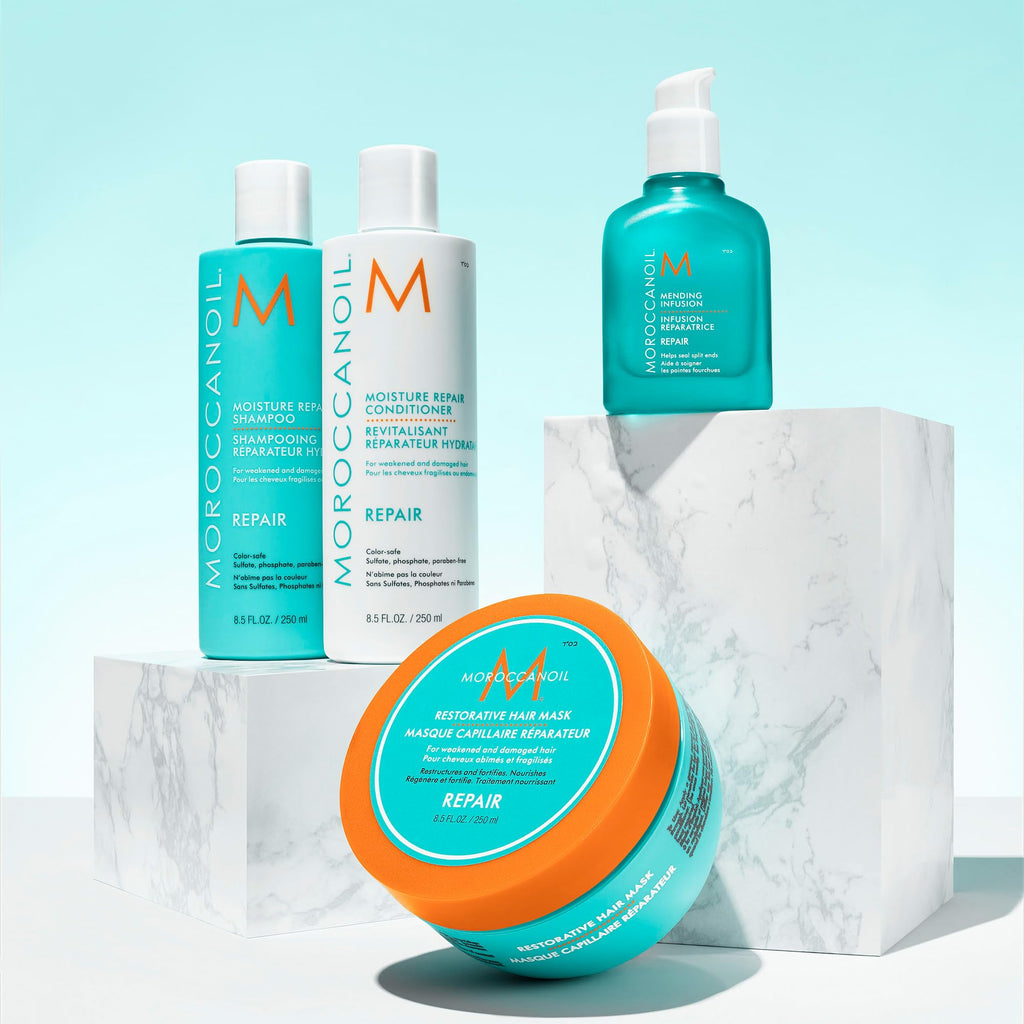 Moroccanoil Restorative Hair Mask back view with instructions