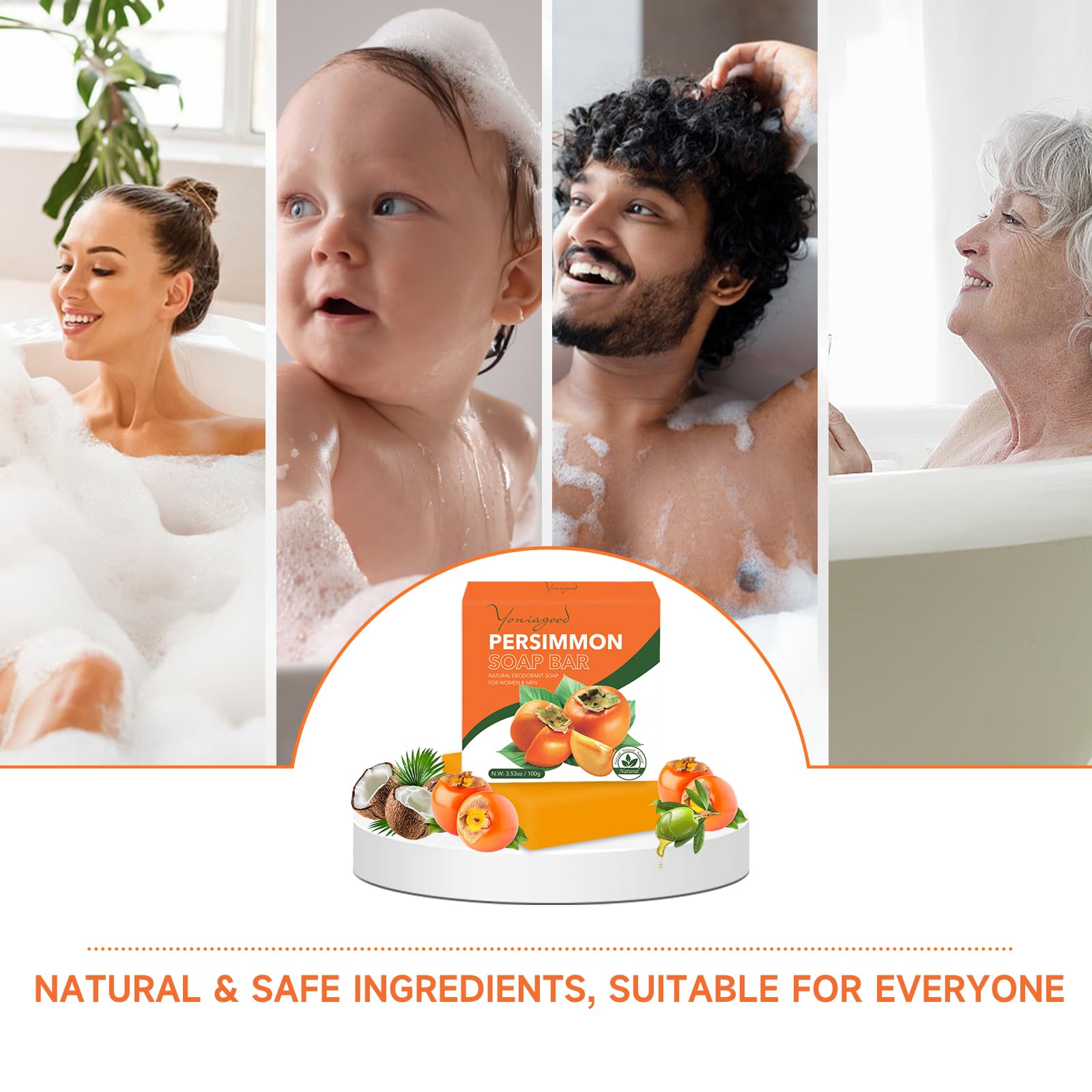 Authentic USA imported persimmon body bar soap for senior citizenship body freshness