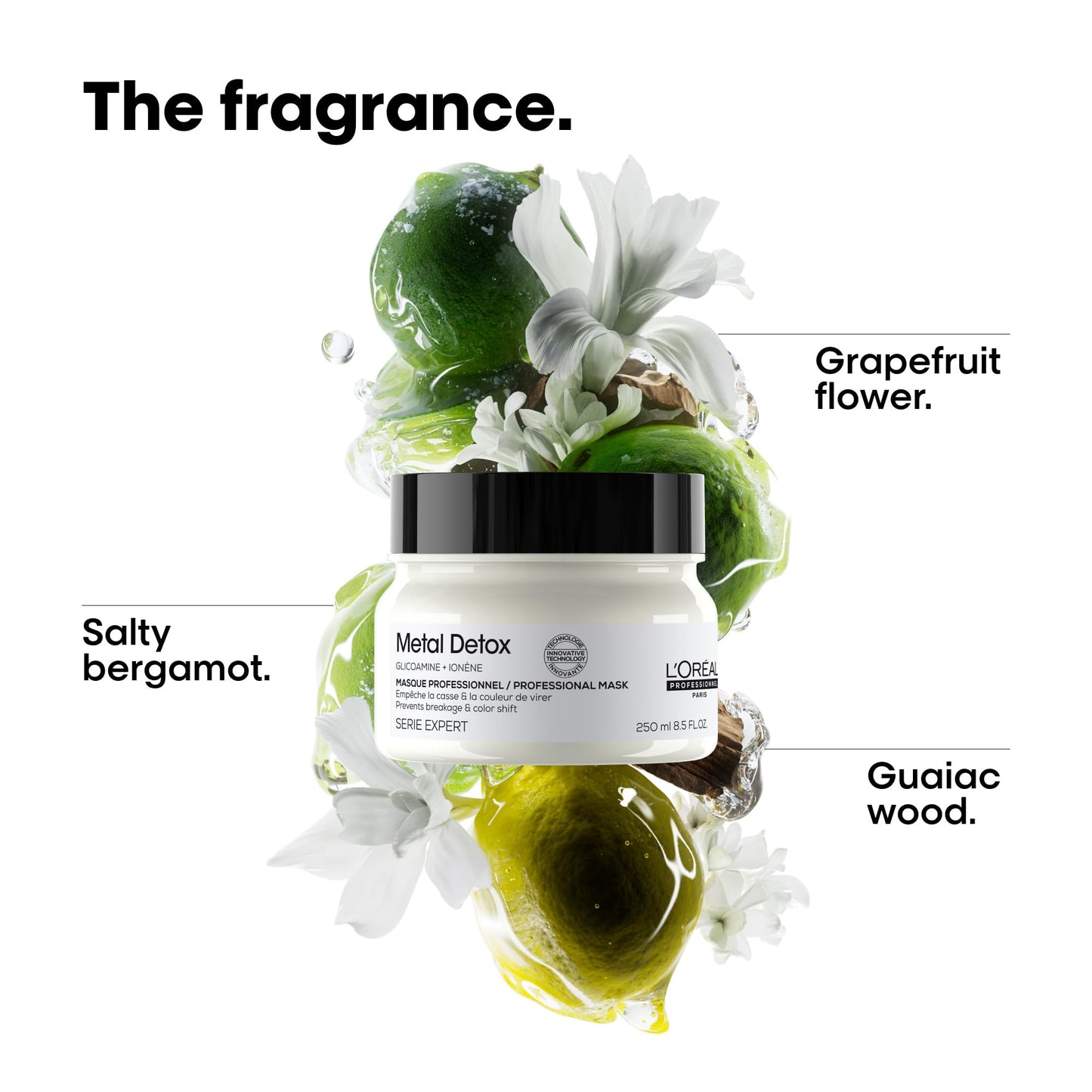 Group shot of L'OrÃ©al Professionnel Metal Detox range