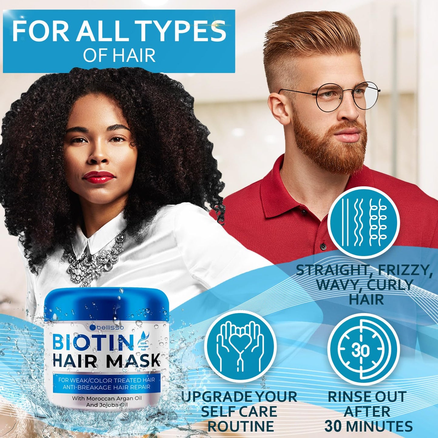 Sulfate-free hair repair mask for men and women