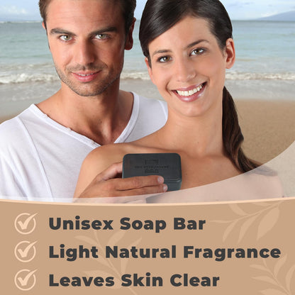 Close up view of the triple milled charcoal and argan oil soap bar textures for skin health