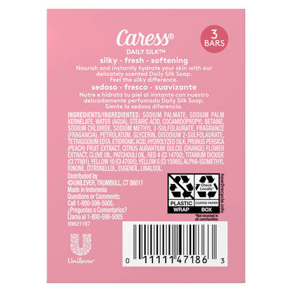 Caress Daily Silk beauty bar soap packaging details
