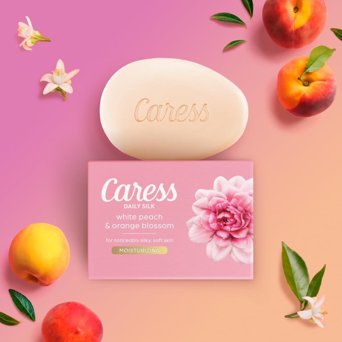 Caress Daily Silk white peach and orange blossom soap