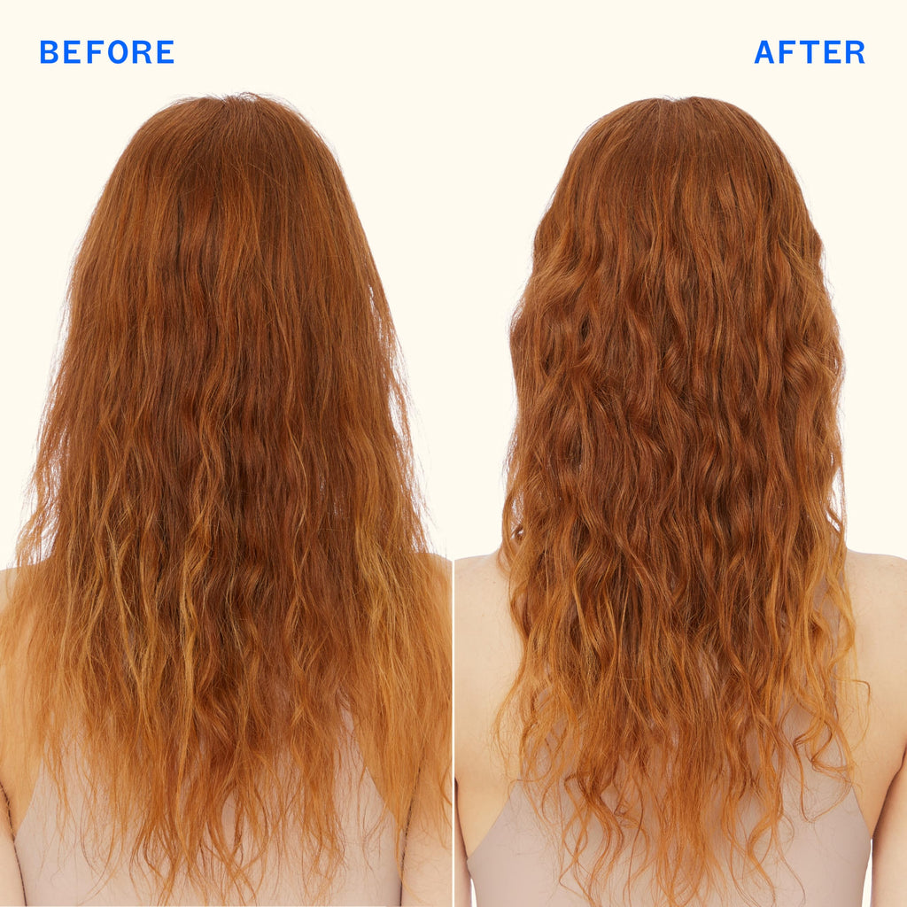 Amika Dream Routine Overnight Hydrating Hair Mask lifestyle image showing soft hair