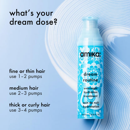 Close up of Amika hair mask bottle showing clean ingredients list