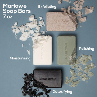 Authentic imported MARLOWE. Number 102 woodsy scented body scrub bar for deep cleansing.