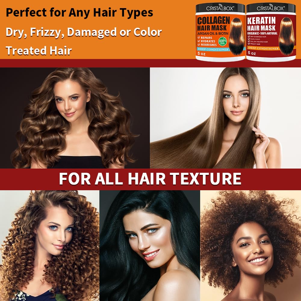 Cristalbox salon grade hair mask set for damaged hair