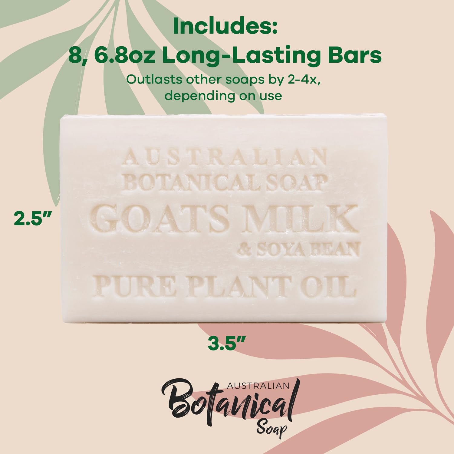 Australian Botanical Soap Goat Milk and Soya bean oil ingredients highlight with organic shea butter.