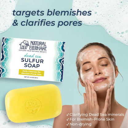 Natural Elephant clarifying face and body wash bar showing texture