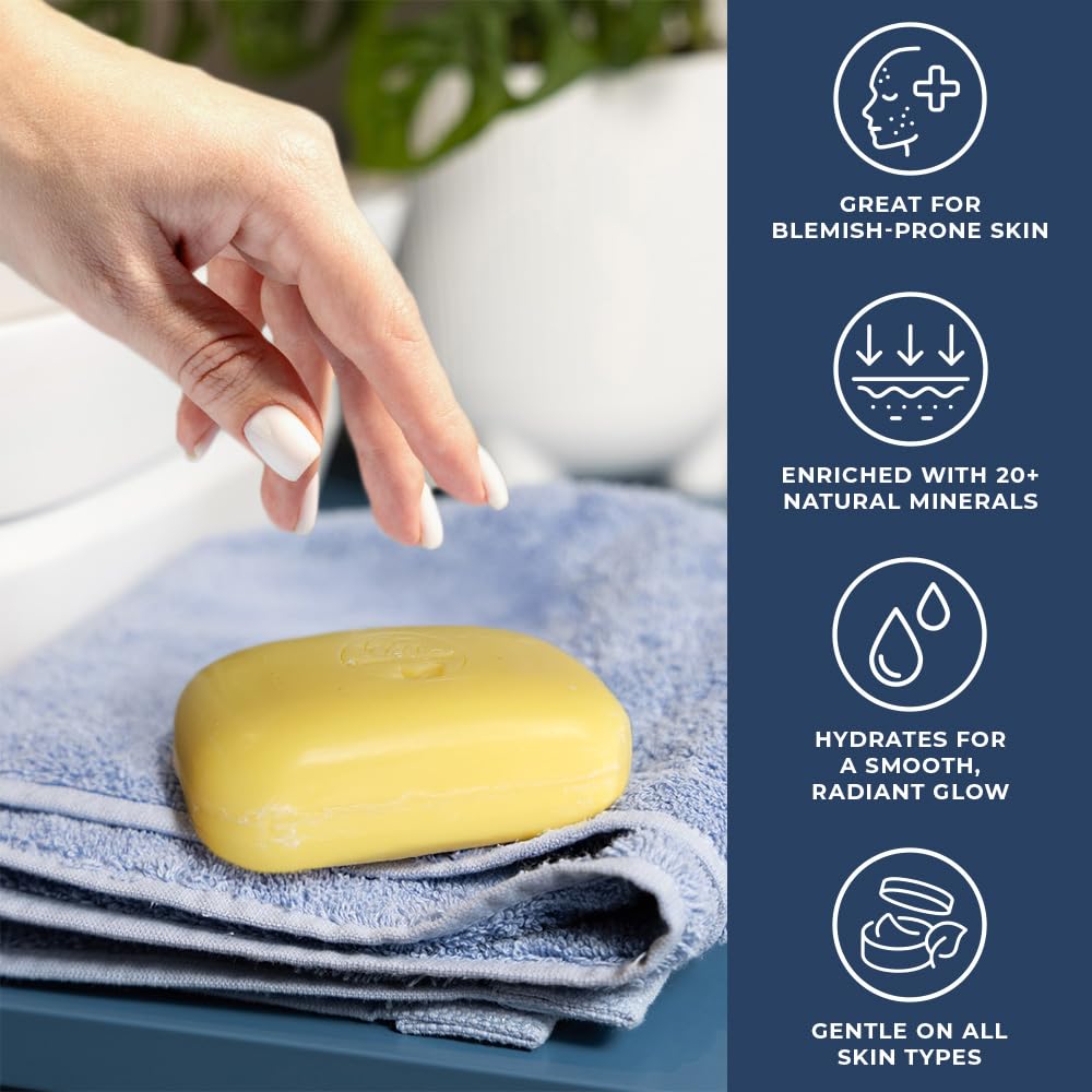 Imported sulfur soap bar with Dead Sea salt ingredients label