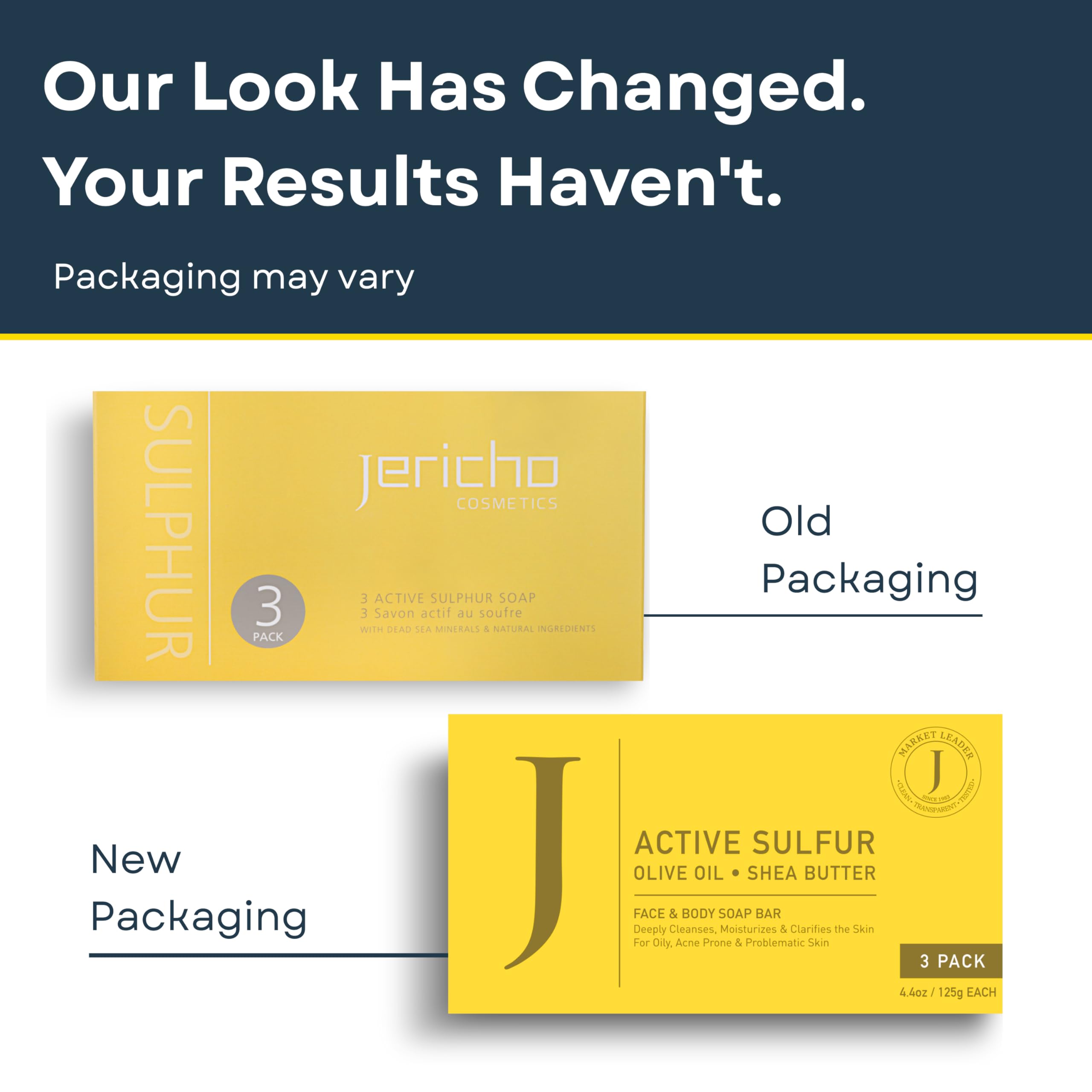 Jericho natural vegan sulfur soap bar with olive oil packaging