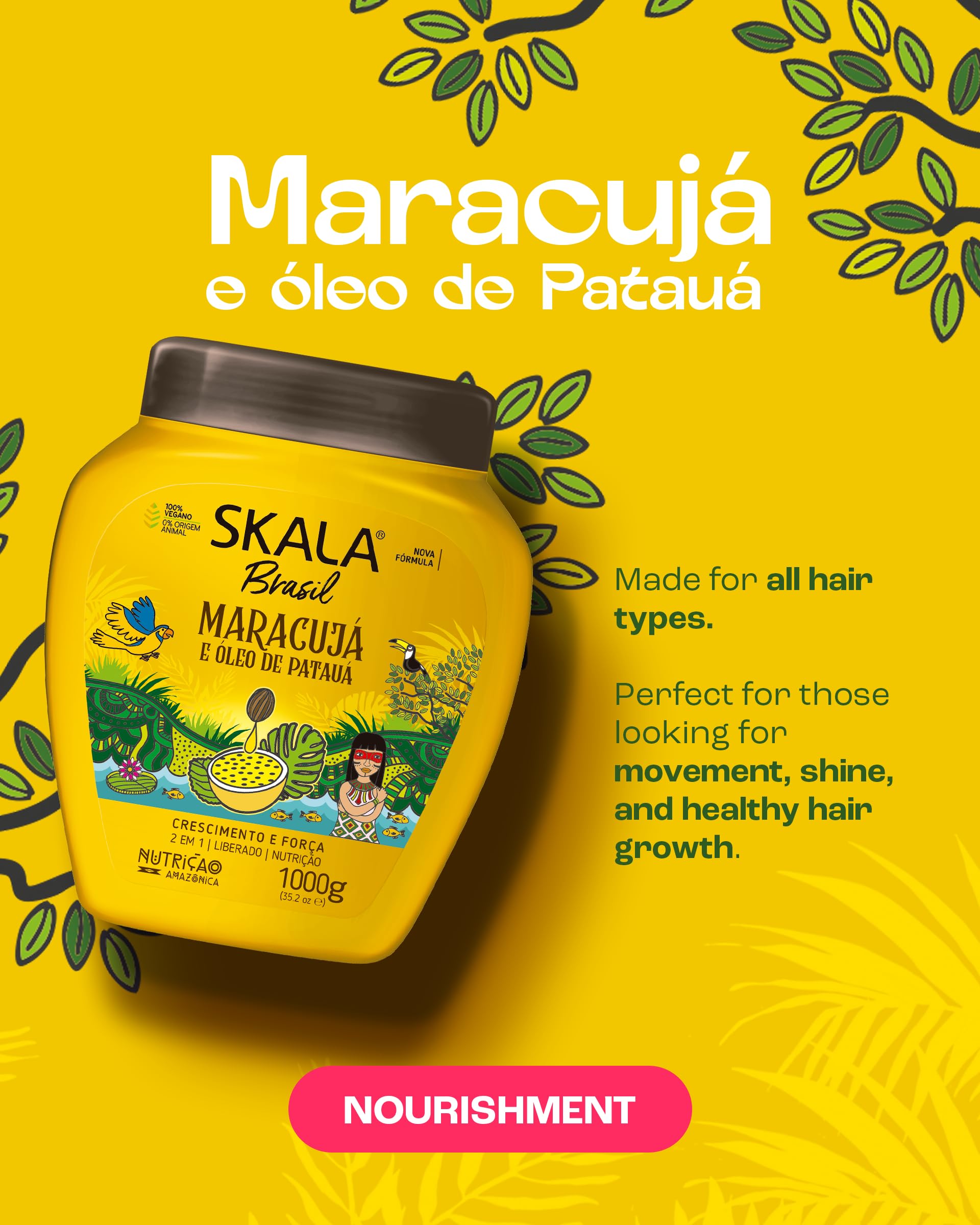Back label of Skala Brasil hair treatment showing ingredients