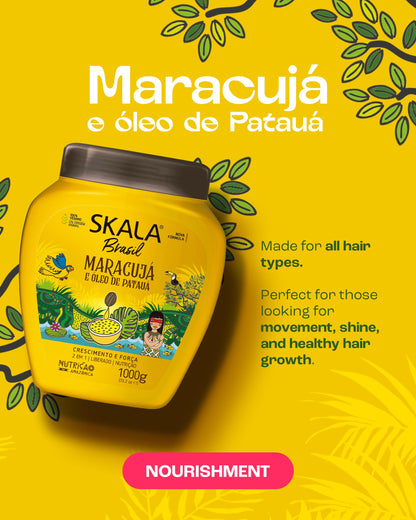Back label of Skala Brasil hair treatment showing ingredients