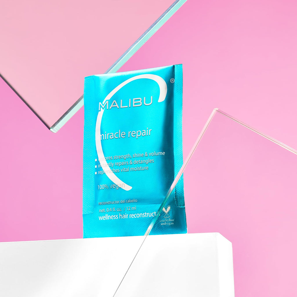 Malibu C packet showing active ingredient highlights