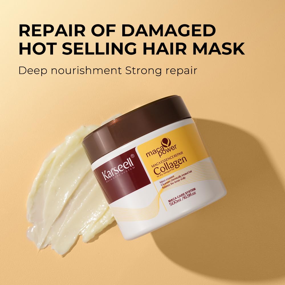 Detailed label of Karseell Maca Essence Repair hair mask